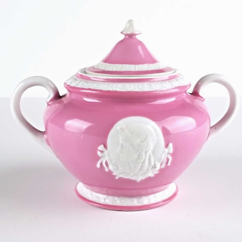 Vintage Union T Musterschutz Pink Cameo Sugar Bowl